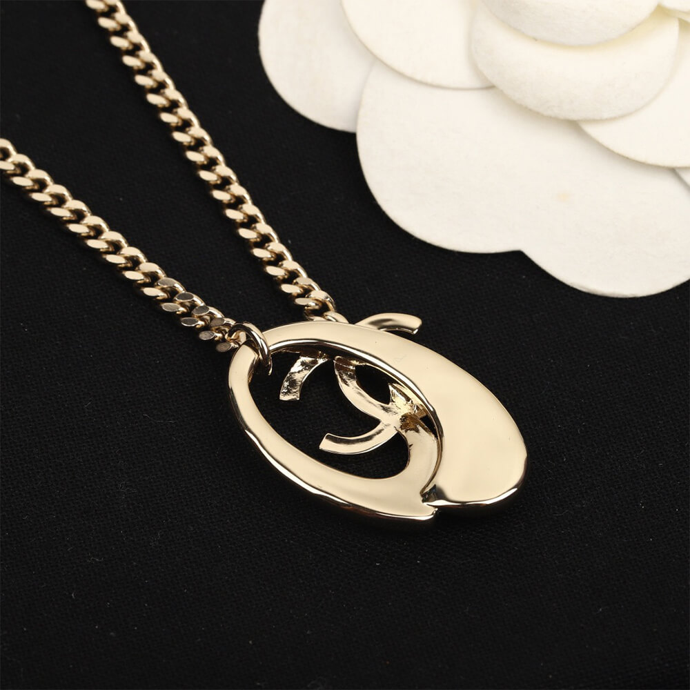 Ch**el Double CC LOGO NECKLACE