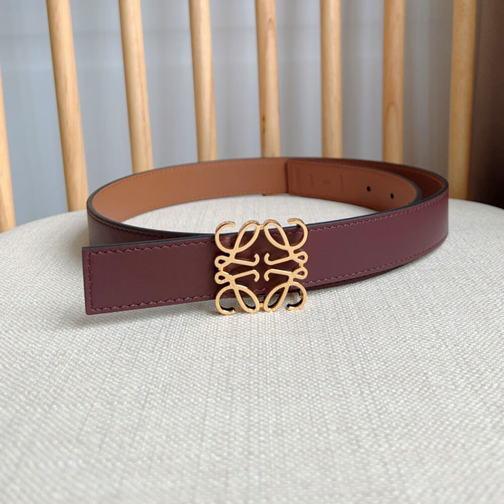 L0ew* Reversible Anagram belt in smooth calfskin 28mm