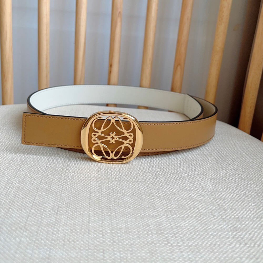 L0ew* Reversible Anagram Ellipse belt in smooth calfskin 28mm