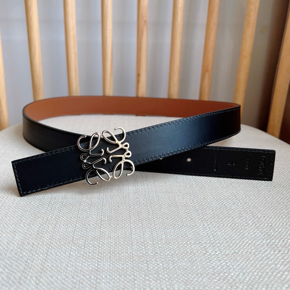 L0ew* Reversible Anagram belt in smooth calfskin 28mm