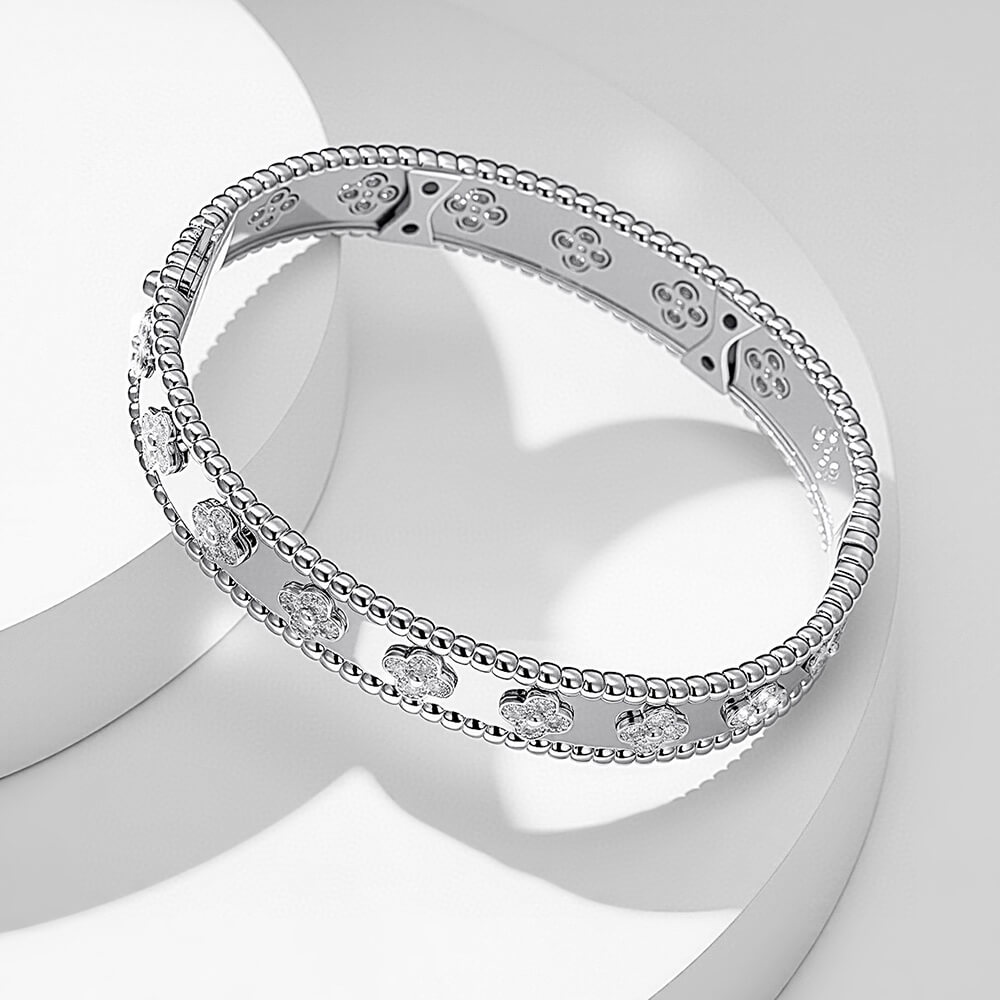 V*n Cl**f & Arpels Perlée clovers bracelet, medium model