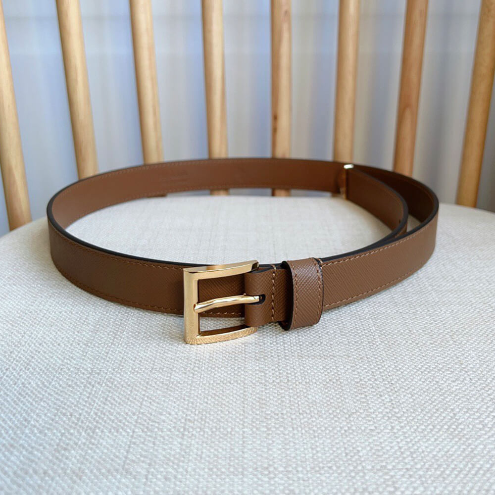 Pra*a Saffiano leather belt