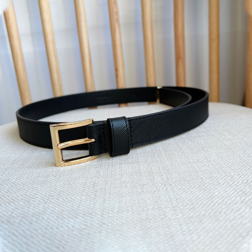 Pra*a Saffiano leather belt