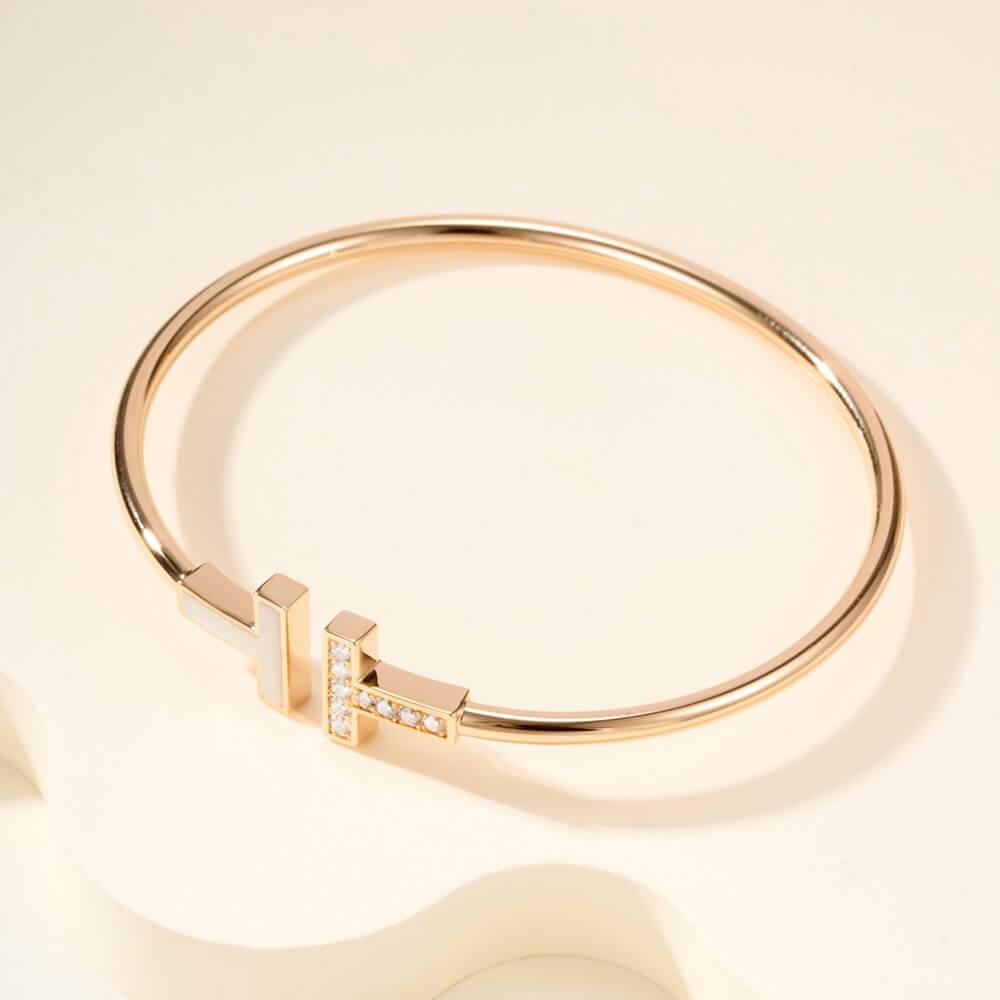 T*f*ny T D1am0nd and Turquoise Wire Bracelet(HIGH-END GRADE)