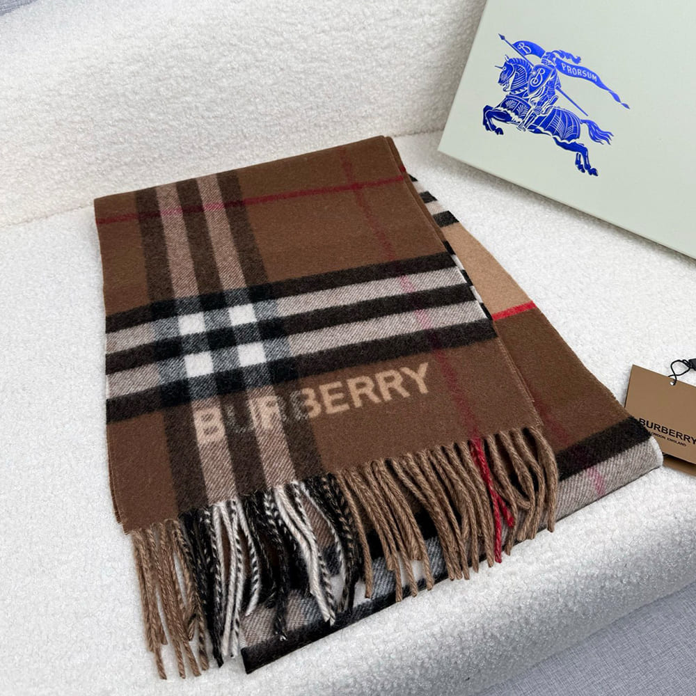 Bv*b*rry Contrast Check Cashmere Scarf