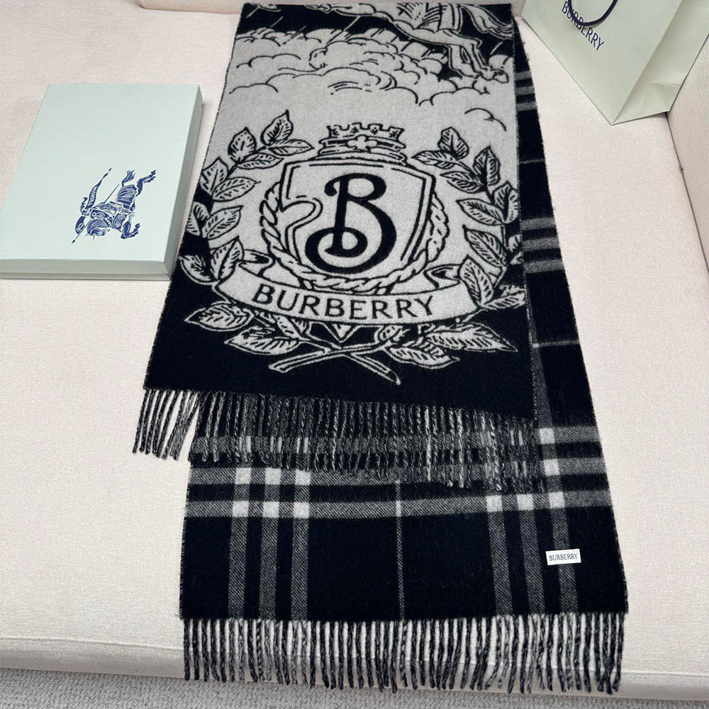 Bv*b*rry Wide Reversible Stormy Knight Scarf