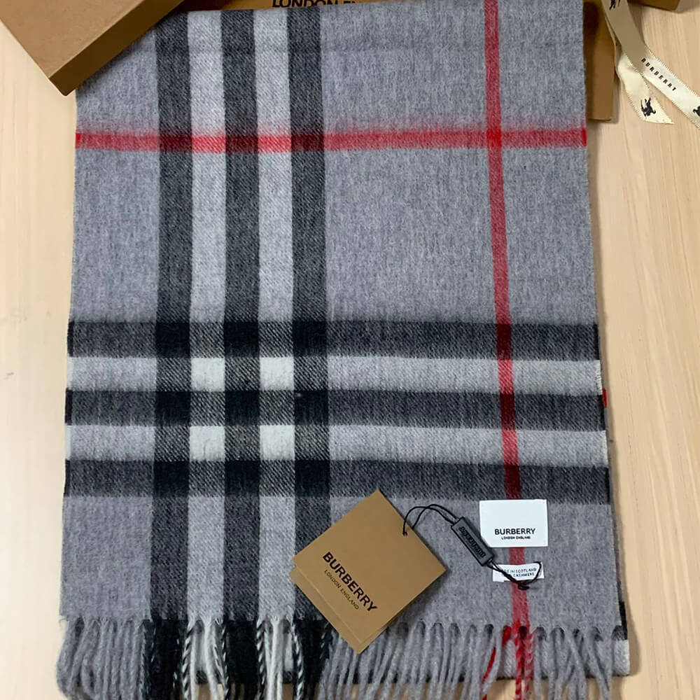 Bv*b*rry Check Cashmere Scarf