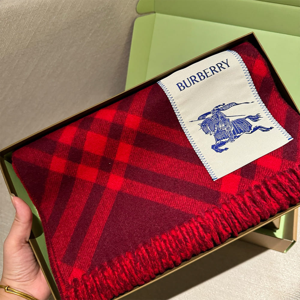 Bv*b*rry Check Cashmere Scarf