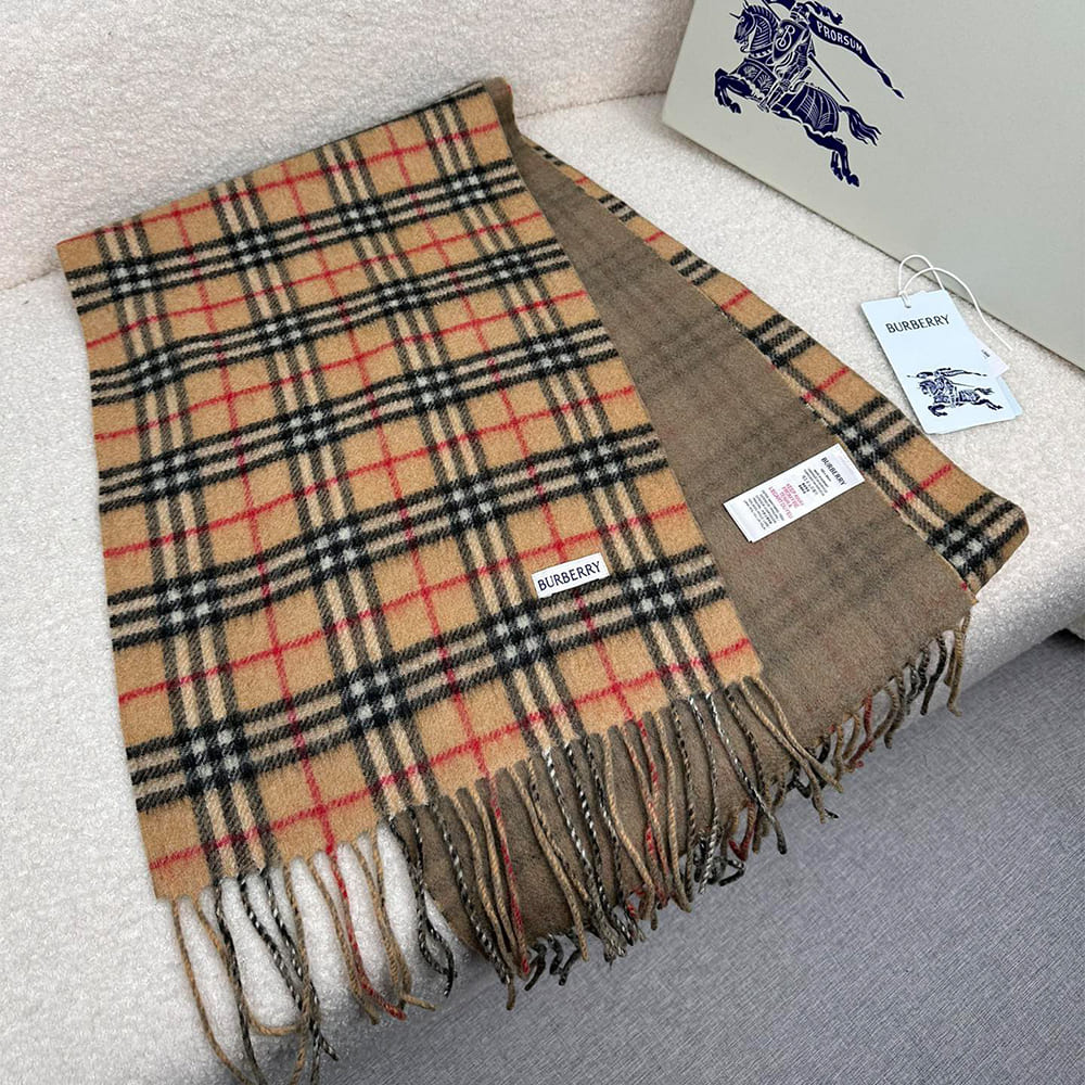 Bv*b*rry Check Cashmere Scarf