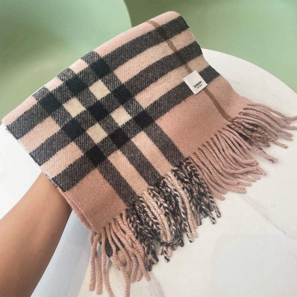 Bv*b*rry Reversible Check And Monogram Cashmere Scarf