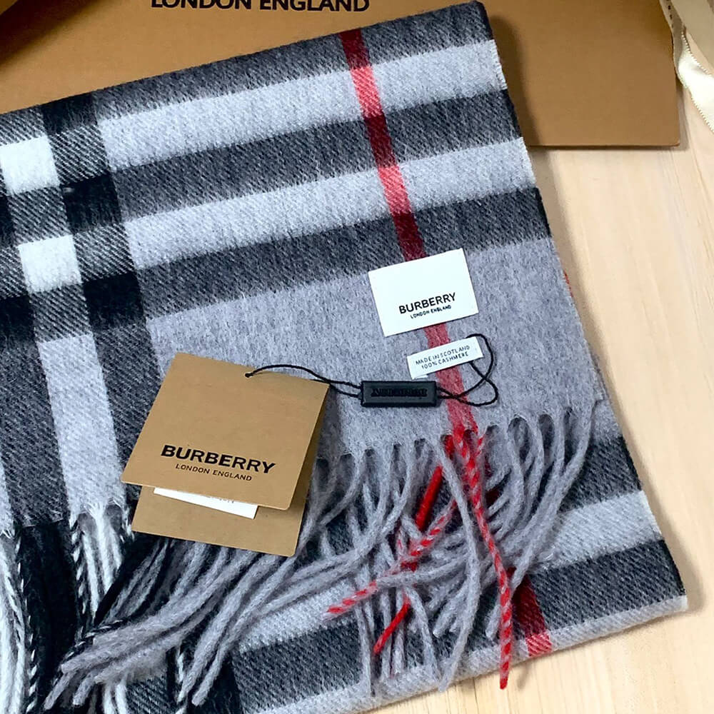 Bv*b*rry Check Cashmere Scarf