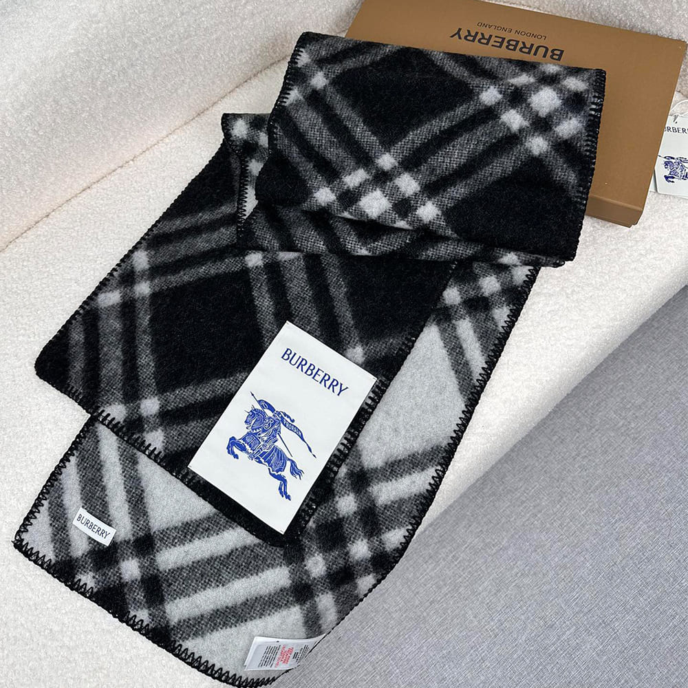 Bv*b*rry Check Cashmere Scarf