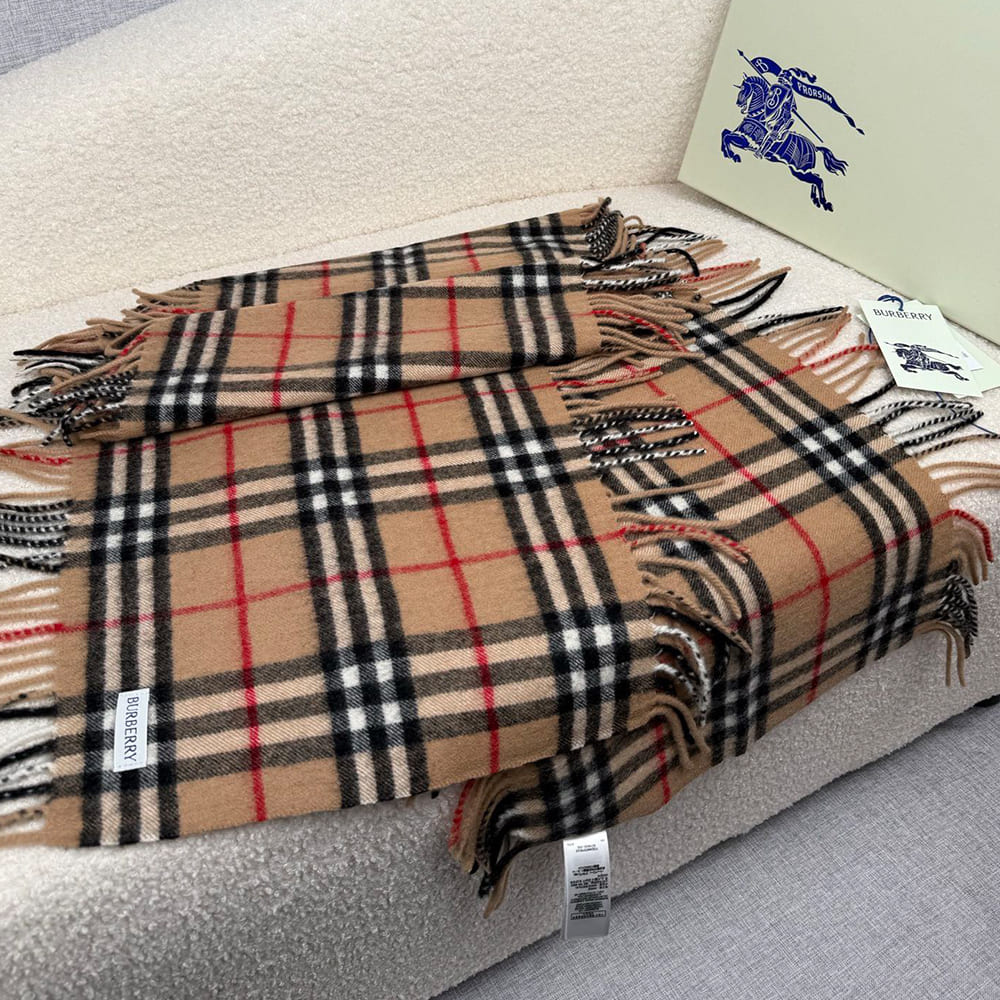 Bv*b*rry Check Cashmere Scarf