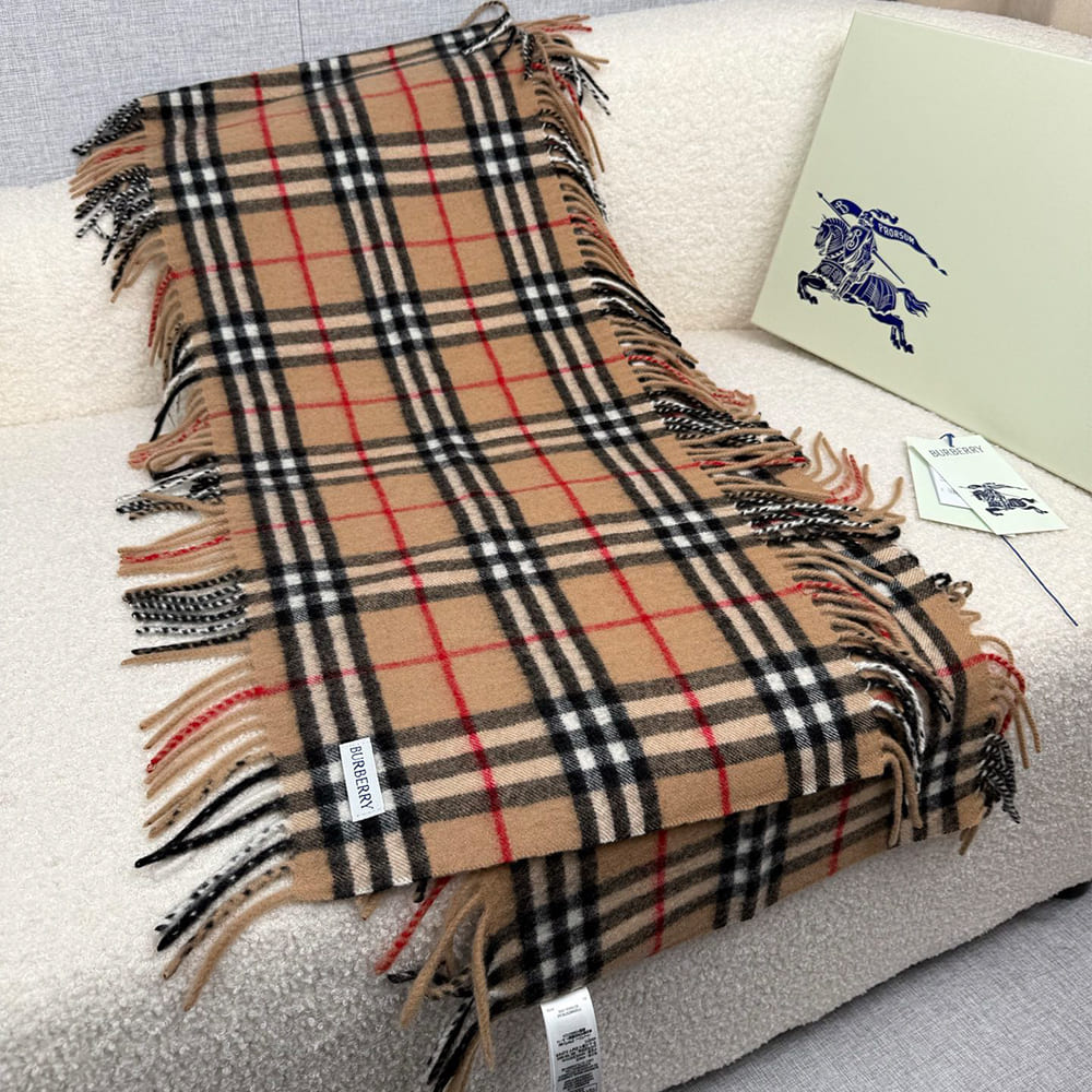 Bv*b*rry Check Cashmere Scarf