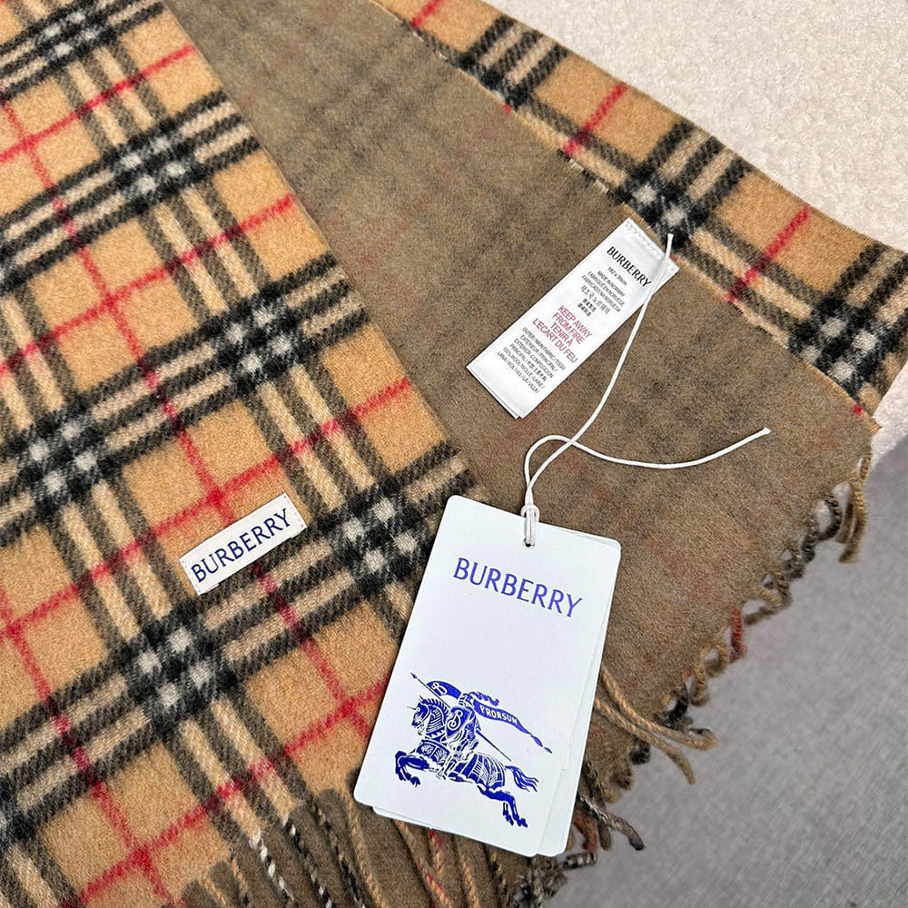 Bv*b*rry Check Cashmere Scarf