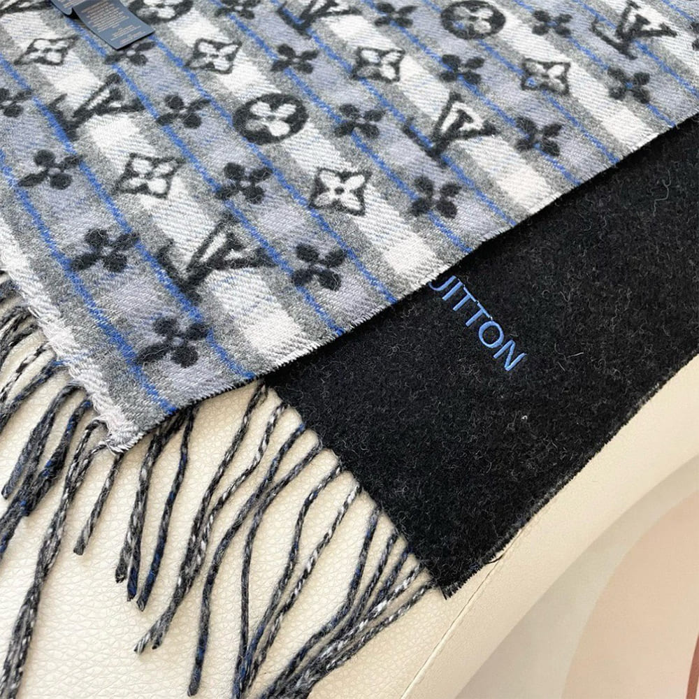 LV Monogram Gradient Tartan City Scarf