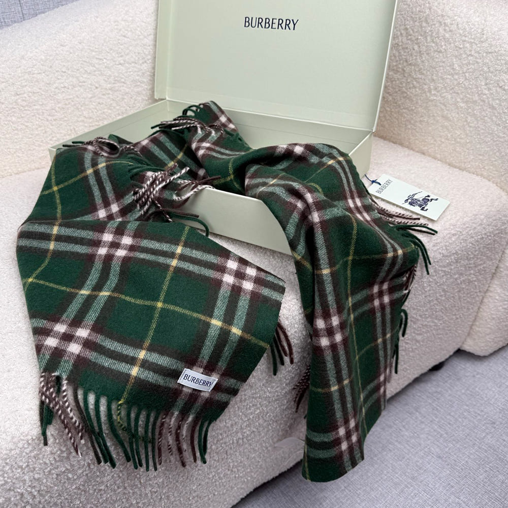 Bv*b*rry Check Cashmere Scarf