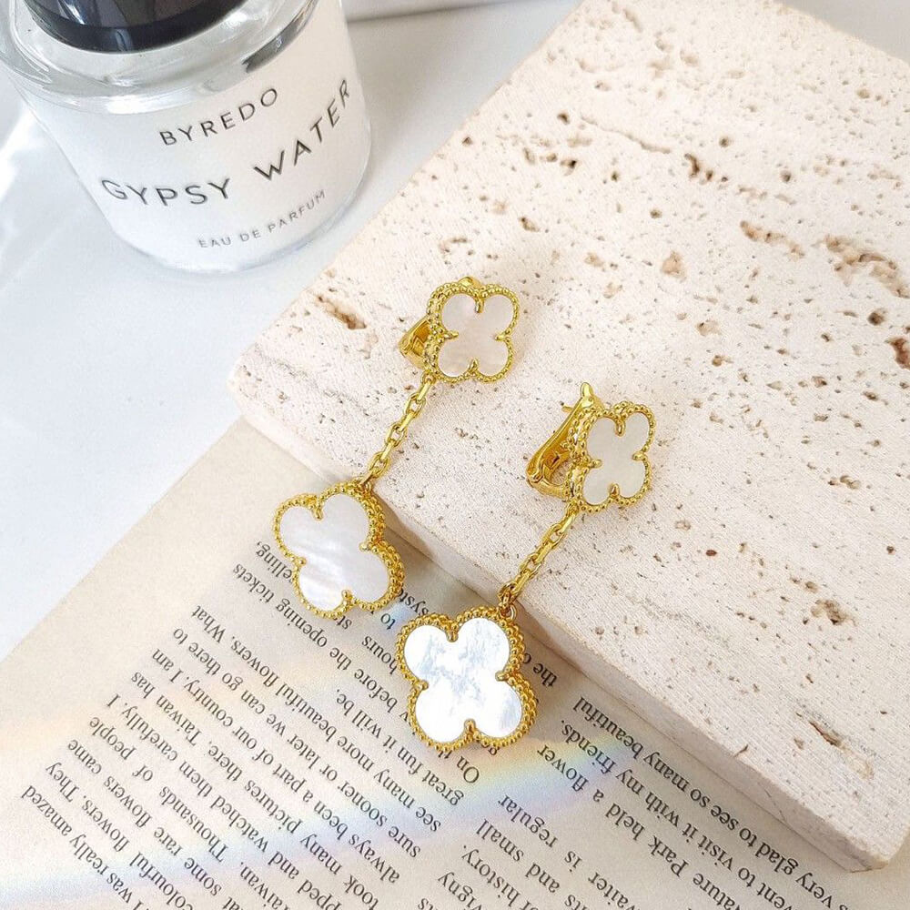 V*n Cl**f & ARPELS 2 Motif Magic Alhambra Earring(HIGH-END GRADE)