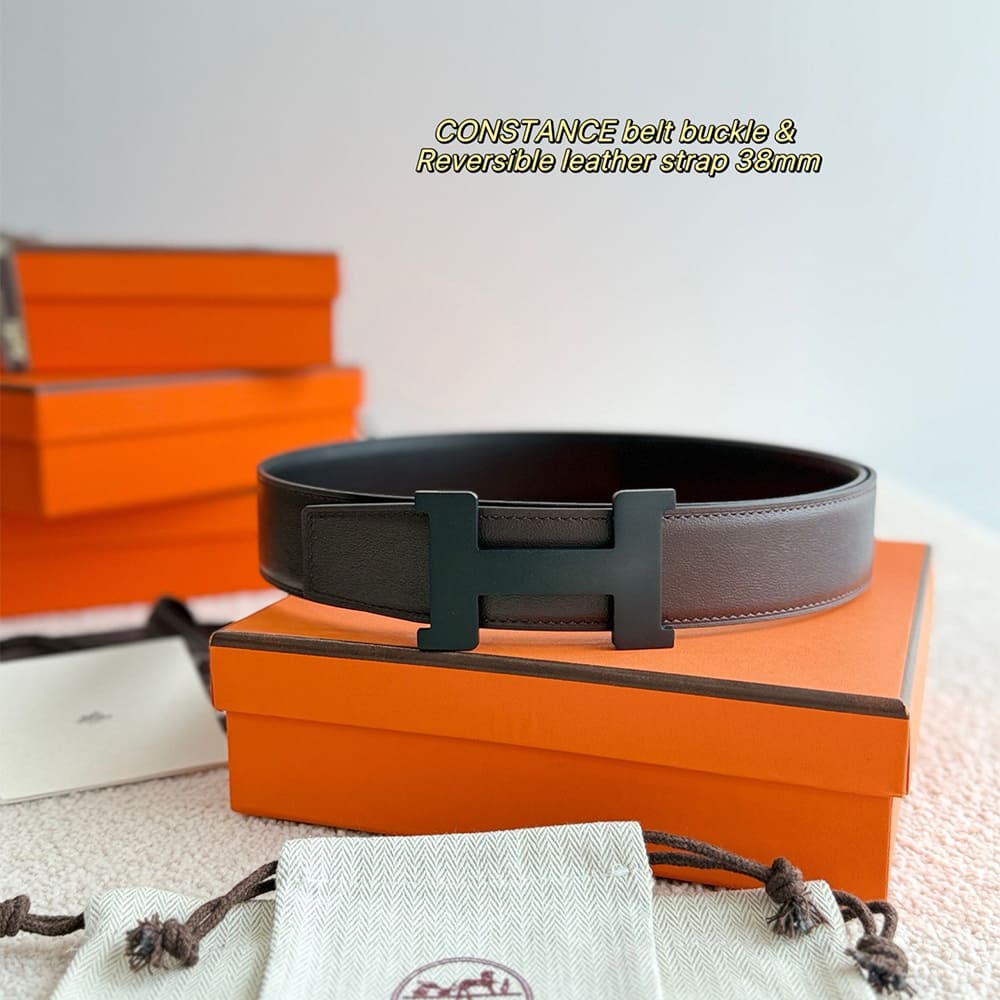 H**me5 Constance belt buckle & Reversible leather strap 38 mm