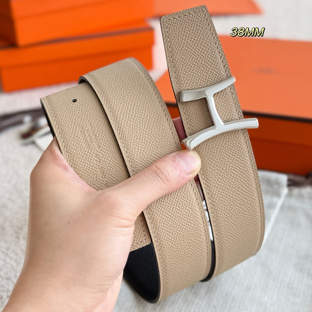 H**me5 Script belt buckle & Reversible leather strap 38 mm