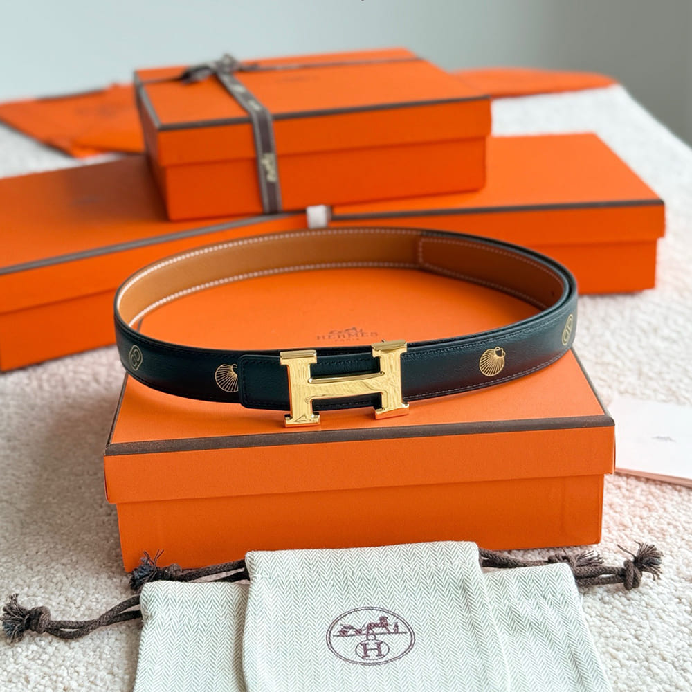 H**me5 Mini H belt buckle & H**me5 sur Mer reversible leather strap 24 mm