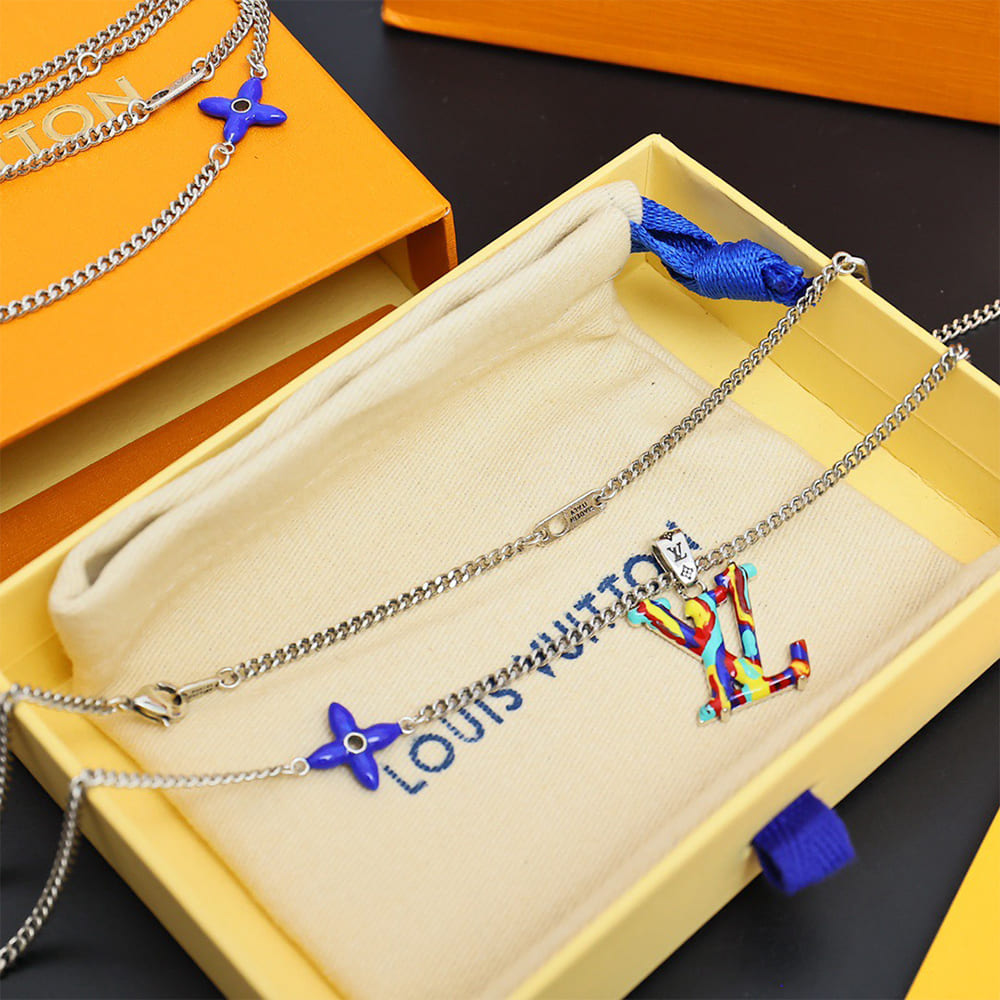 LV Psychedelic Necklace Rainbow