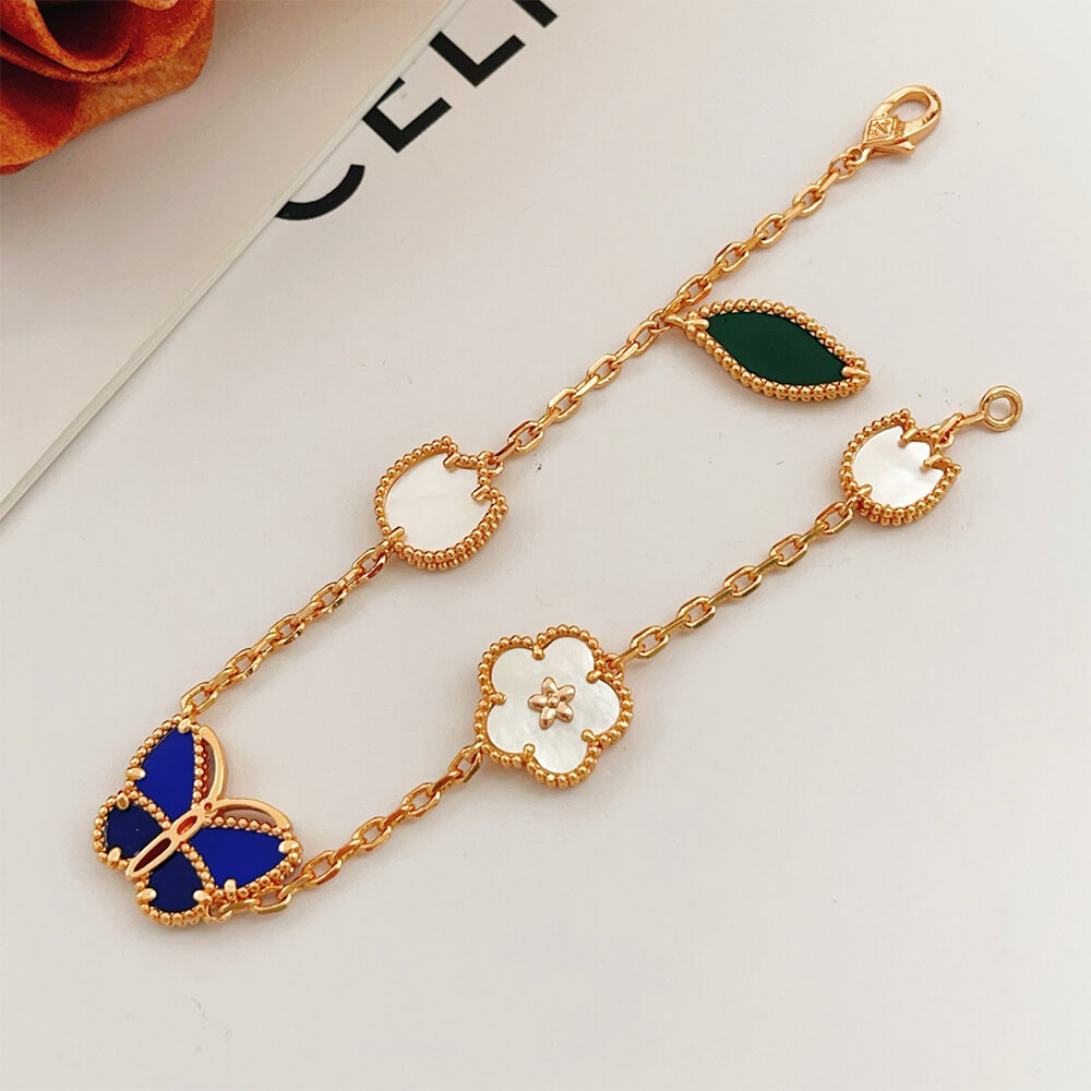 VCA Lucky Spring Butterfly bracelet, 5 motifs