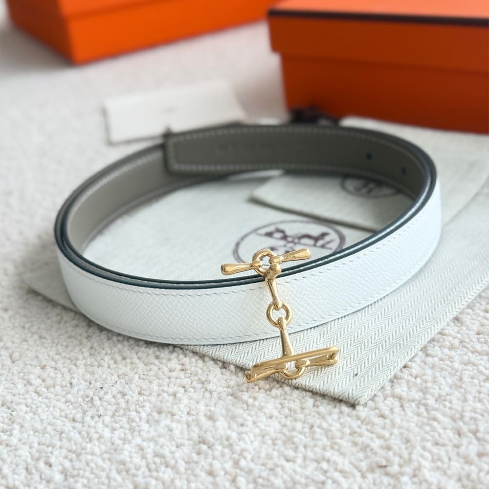 H**me5 H Equestre belt buckle & Reversible leather strap 24 mm