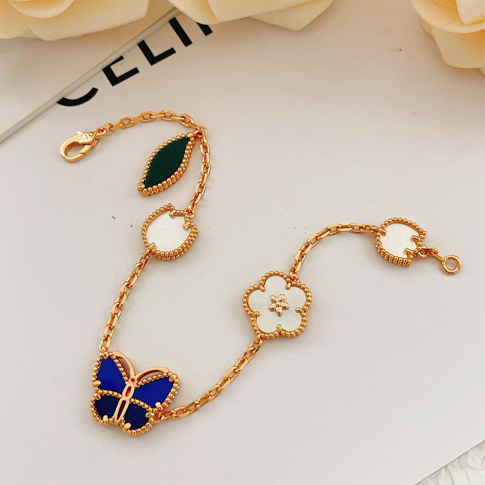 VCA Lucky Spring Butterfly bracelet, 5 motifs