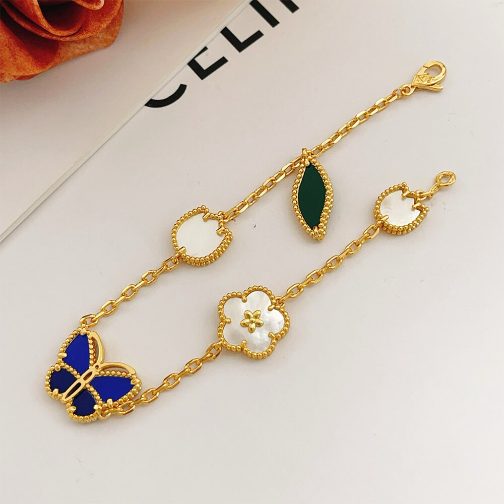 VCA Lucky Spring Butterfly bracelet, 5 motifs
