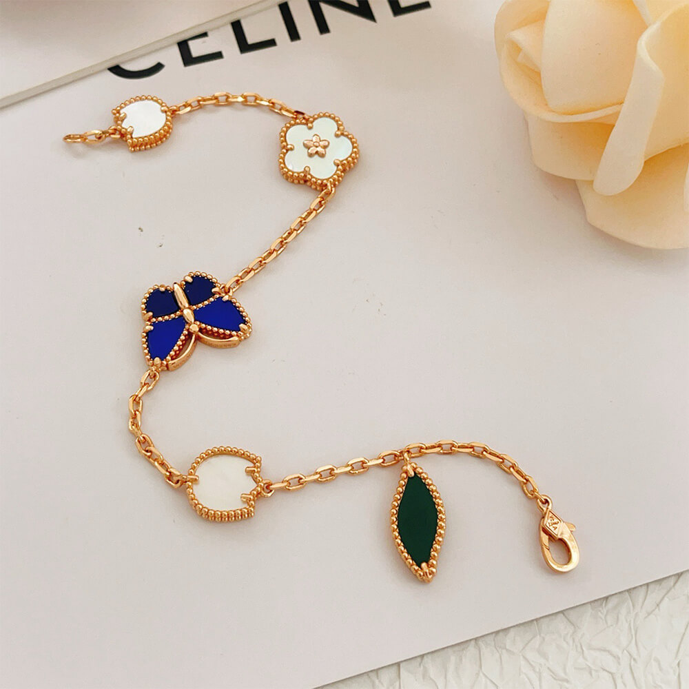 VCA Lucky Spring Butterfly bracelet, 5 motifs