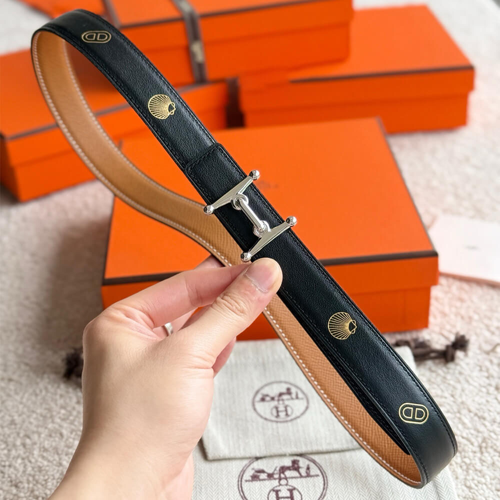 H**me5 Mors H buckle & H**me5 sur Mer reversible leather strap 24 mm