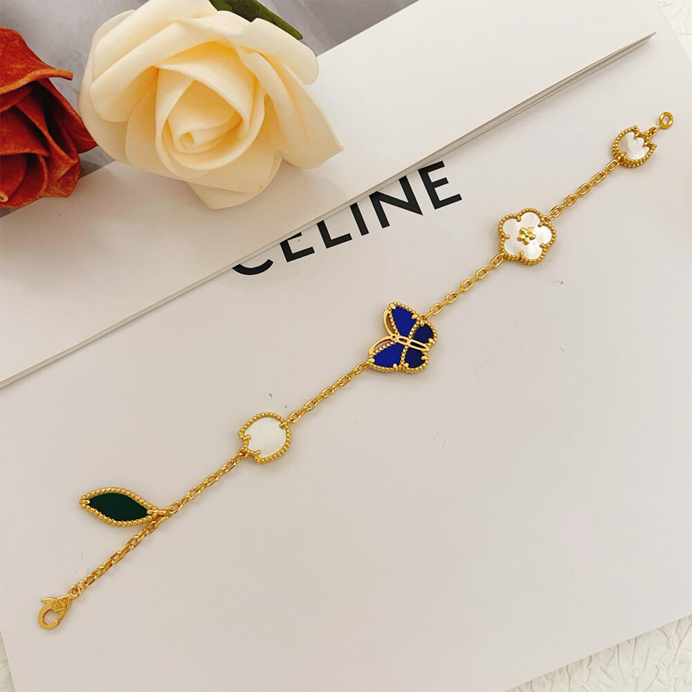 VCA Lucky Spring Butterfly bracelet, 5 motifs