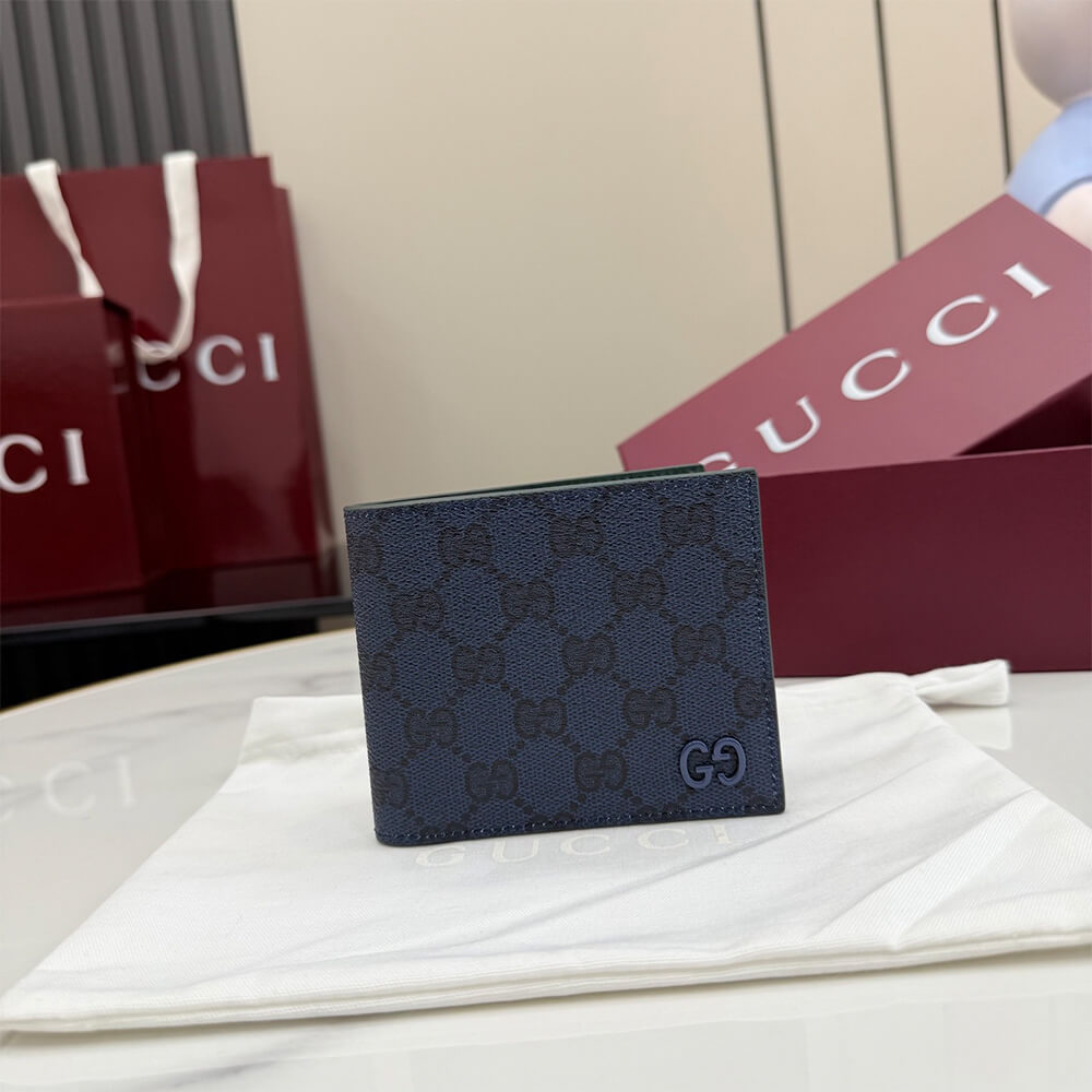 Green interior GG bi-fold wallet(HIGH-END GRADE)