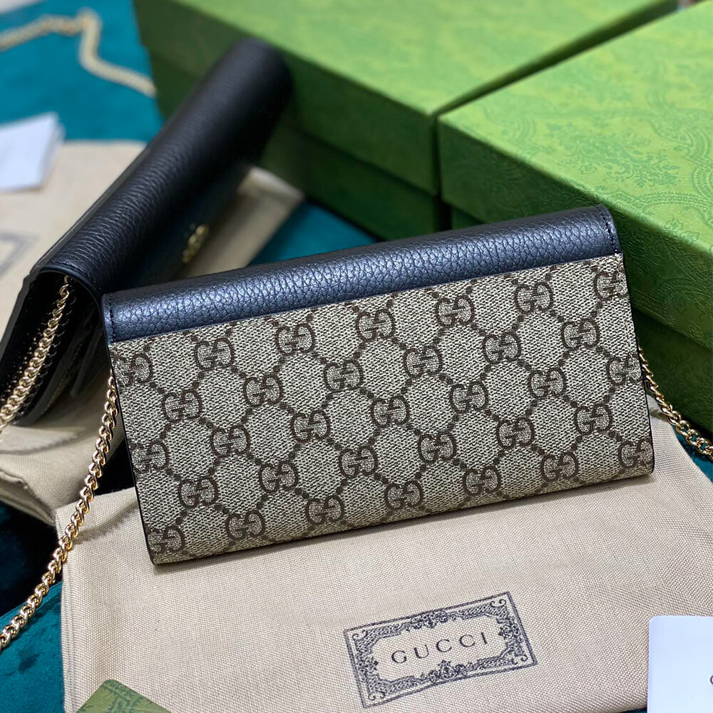 Bi-color GG Marmont wallet on chain(HIGH-END GRADE)