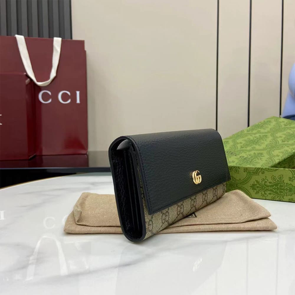 Bi-color GG Marmont continental wallet(HIGH-END GRADE)