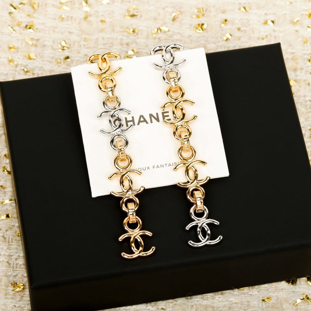 Ch**el Pendant Chain Earrings