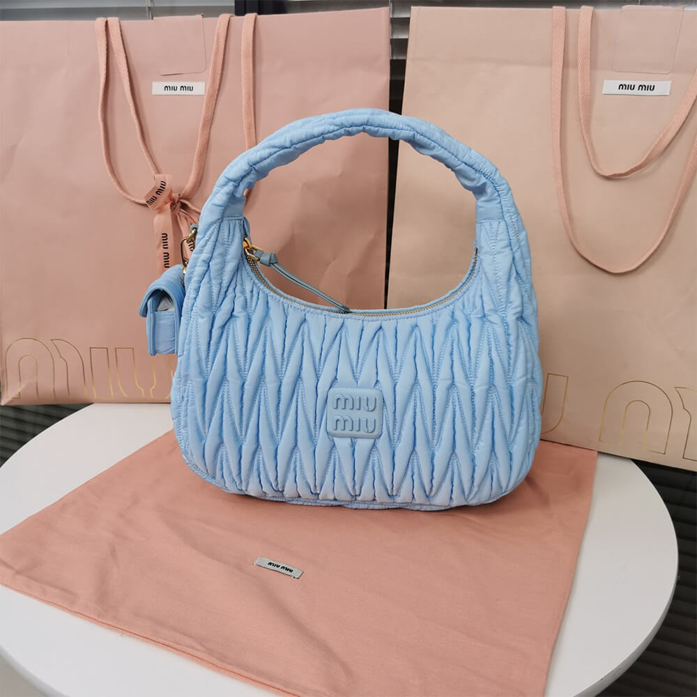M1v wander matelasse regenerated nylon hobo bag