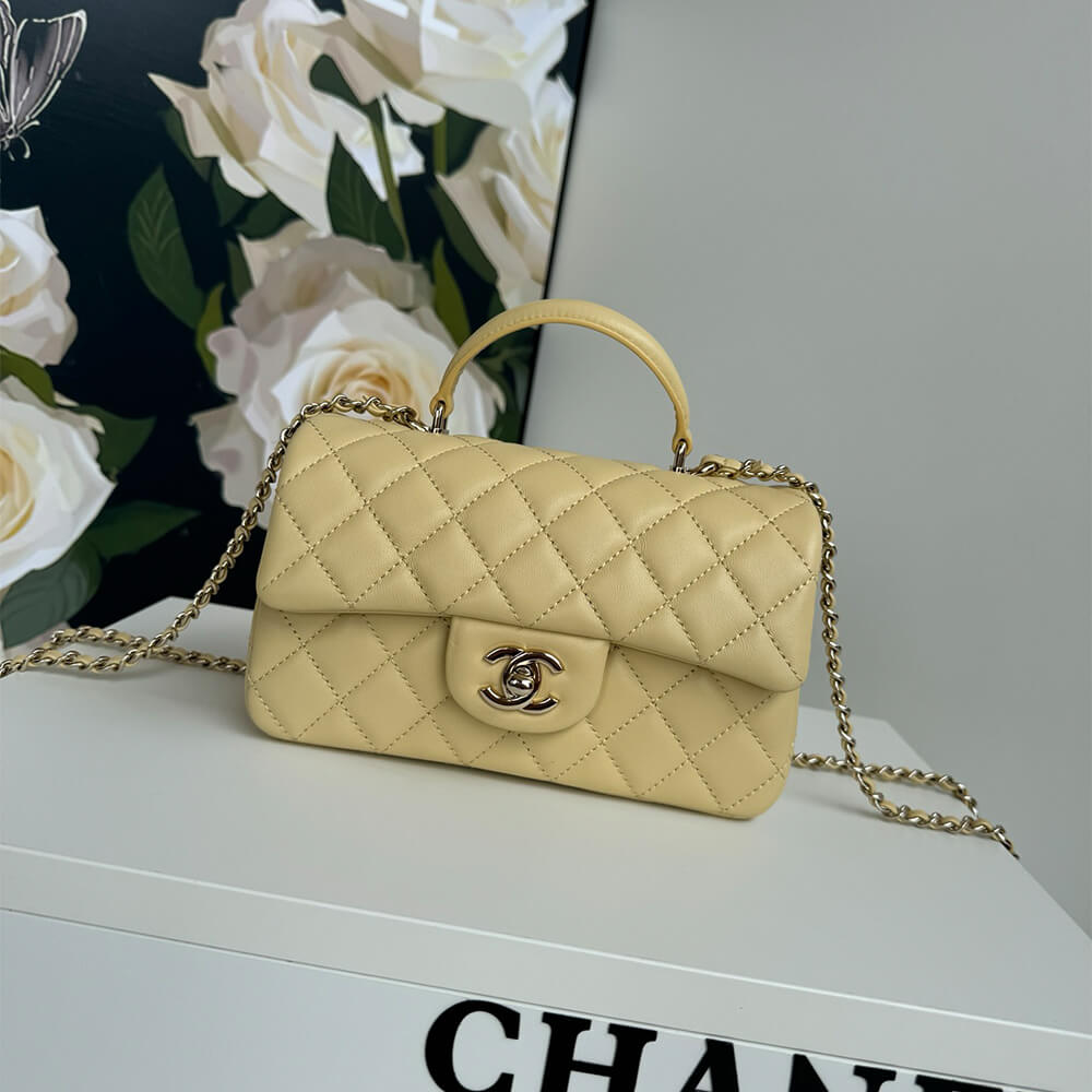 Ch**el Mini Classic Handbag With Top Handle