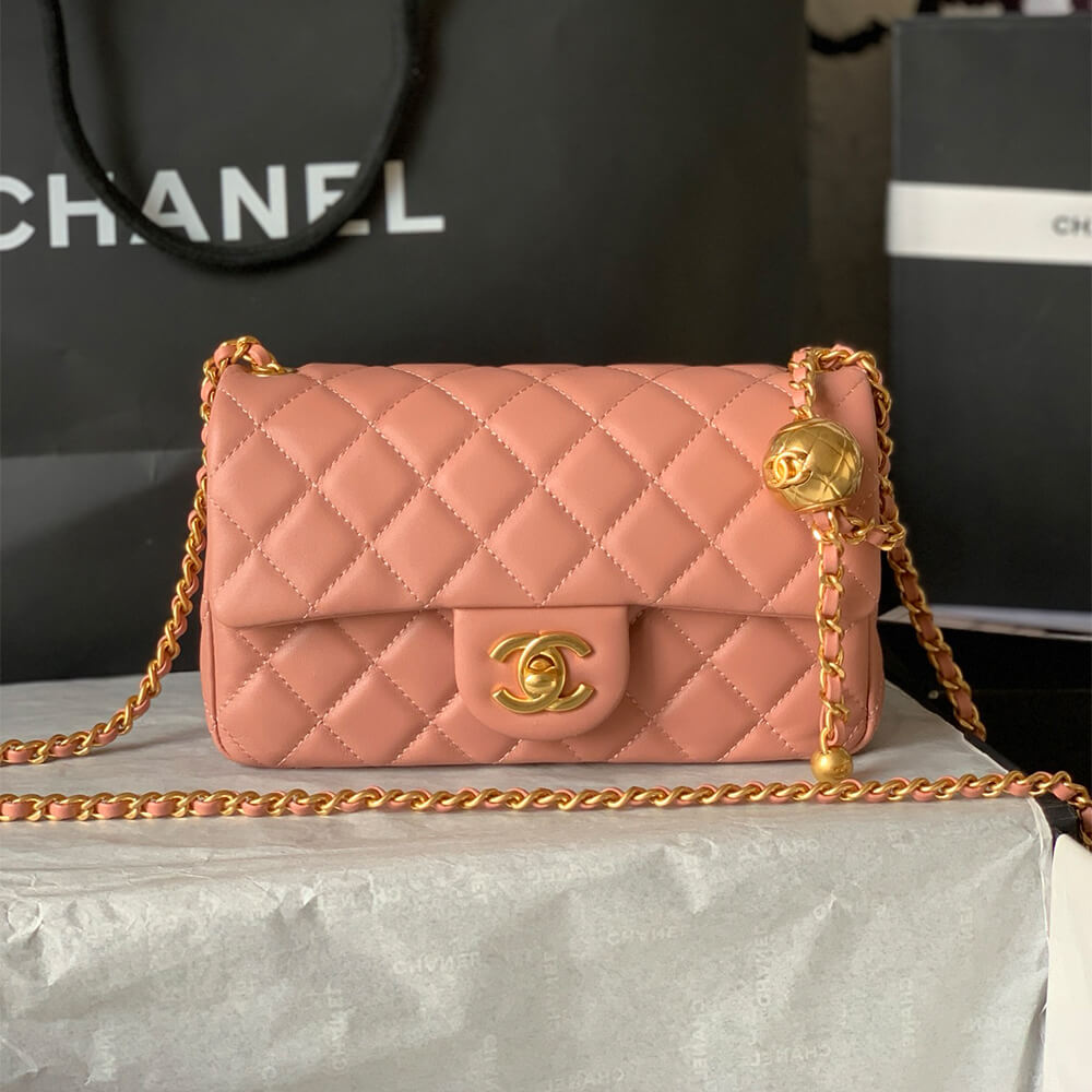 Ch**el Pearl Crush Mini Rectangular Flap
