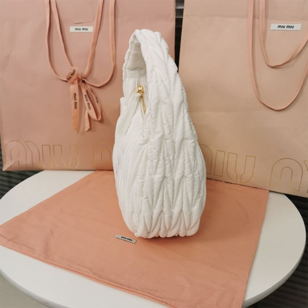 M1v wander matelasse regenerated nylon hobo bag