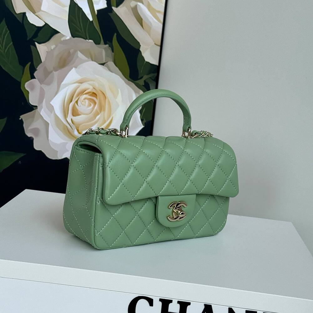 Ch**el Mini Classic Handbag With Top Handle