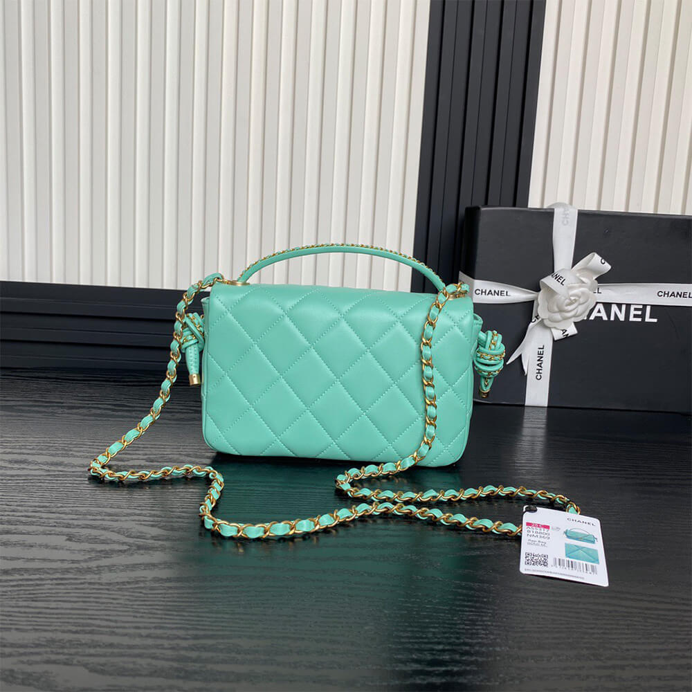 Ch**el Flap Bag with Top Handle(HIGH-END GRADE)