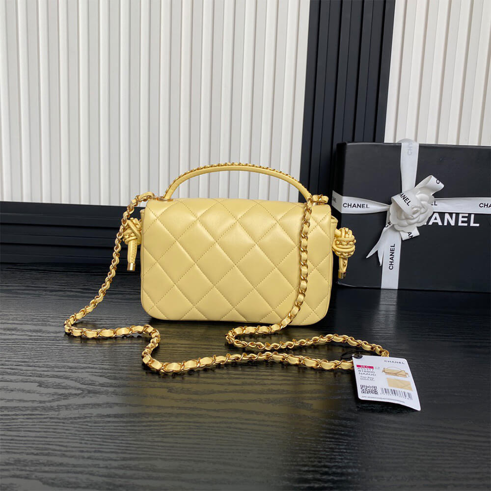 Ch**el Flap Bag with Top Handle(HIGH-END GRADE)