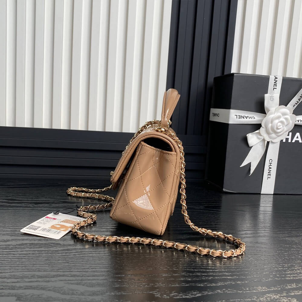 Ch**el Mini Classic Handbag With Top Handle