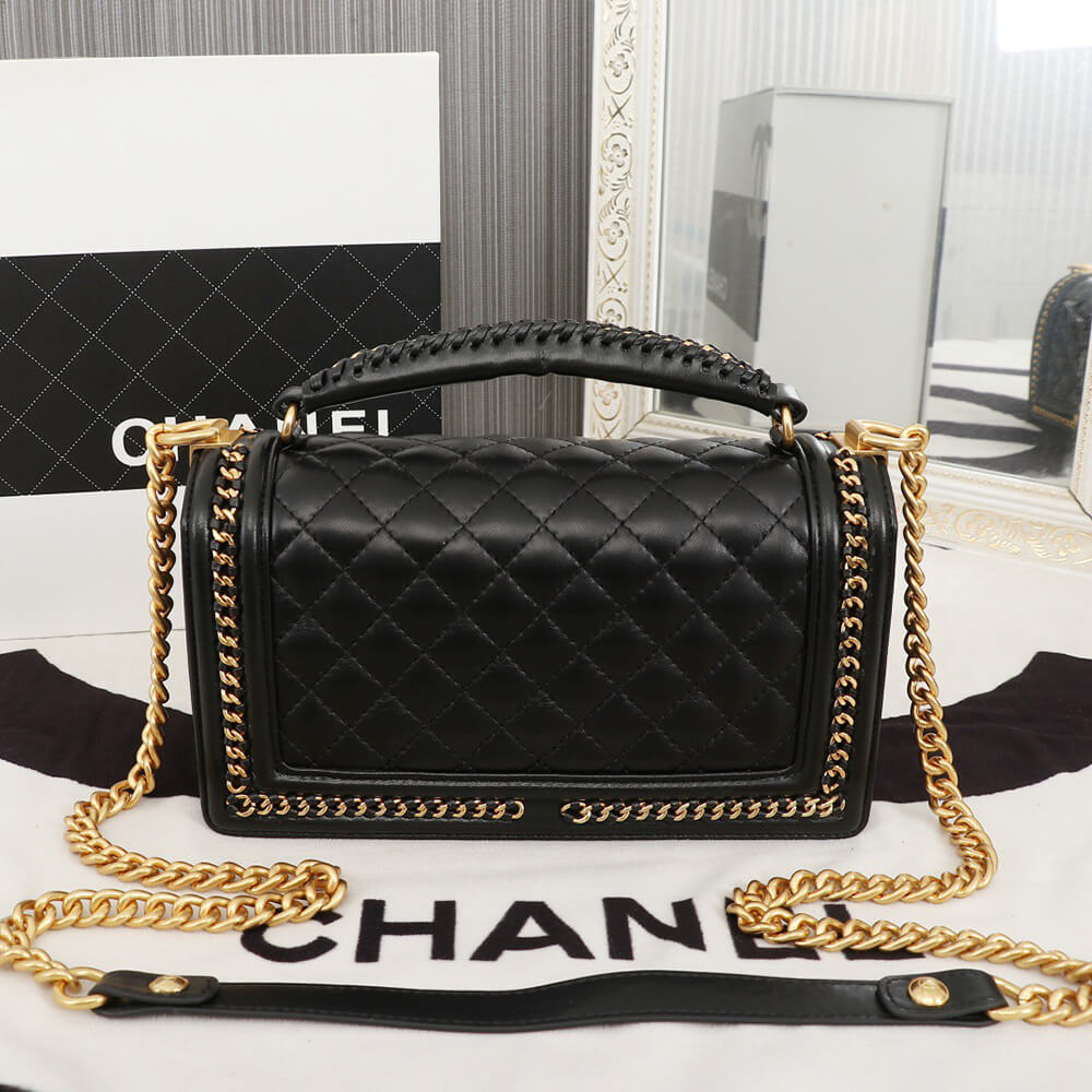 Ch**el Top Handle Boy Handbag(HIGH-END GRADE)