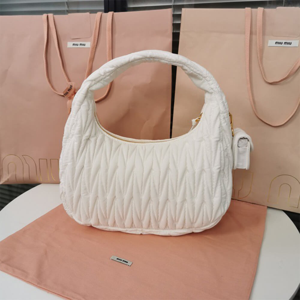 M1v wander matelasse regenerated nylon hobo bag