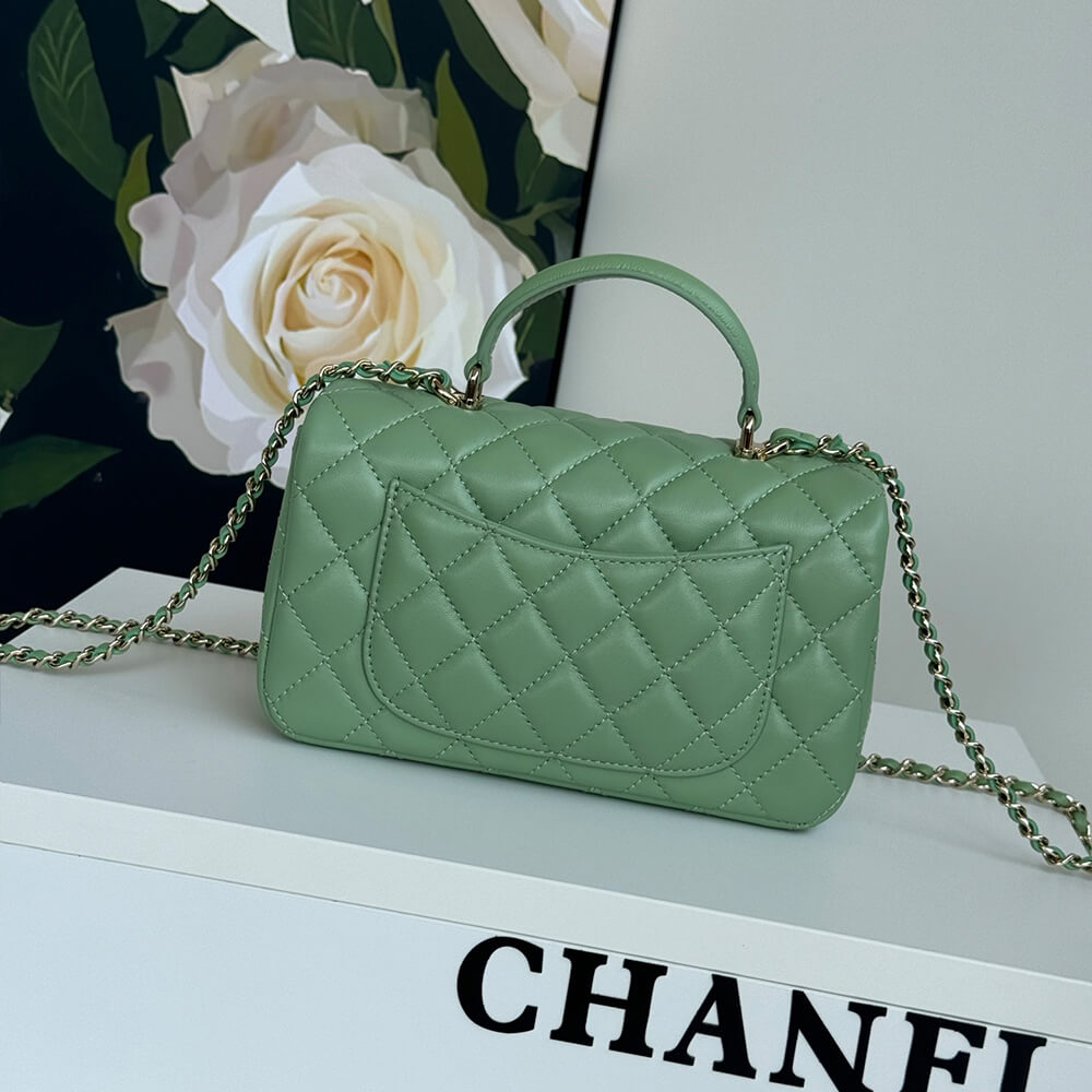 Ch**el Mini Classic Handbag With Top Handle