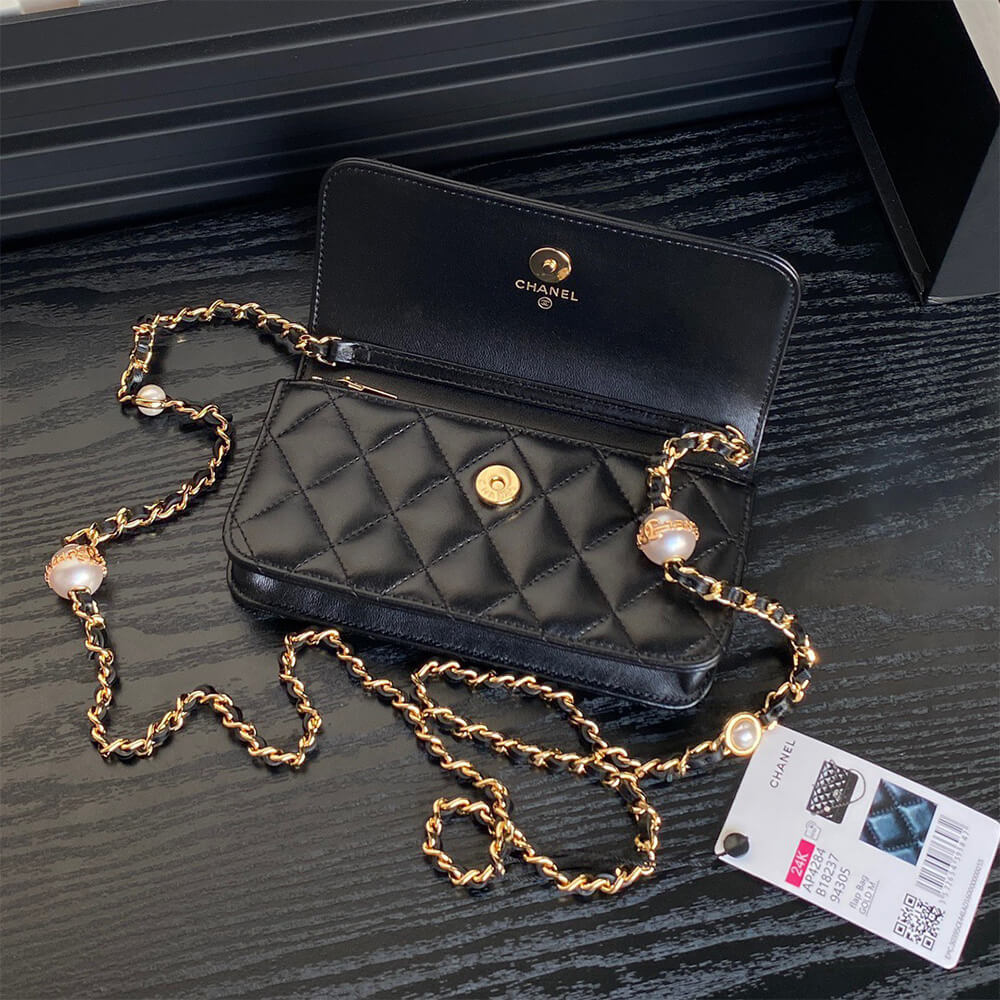 Ch**el Flap Phone Holder with Chain(HIGH-END GRADE)