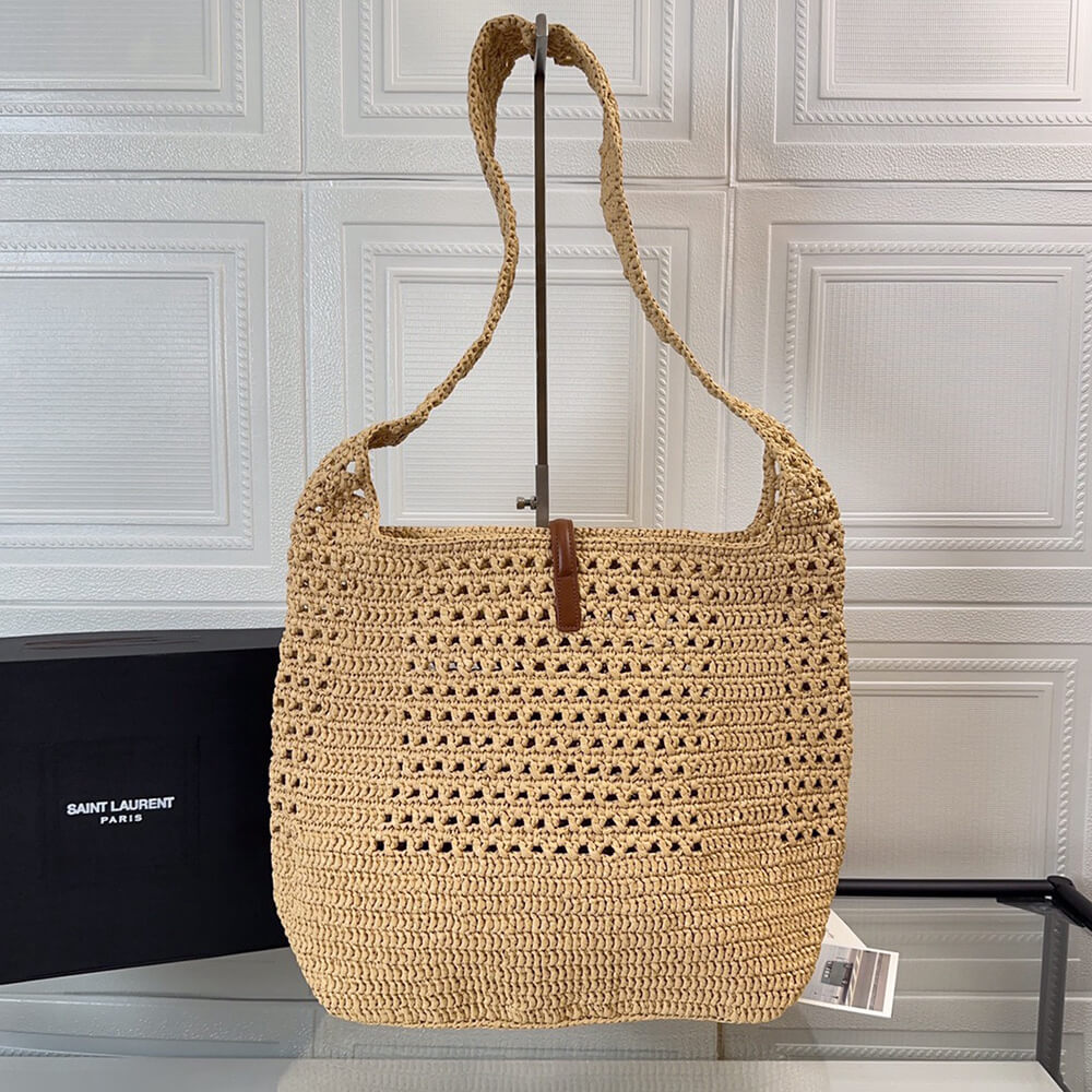 Y51 Hobo Crochet bag in raffia and leather(HIGH-END GRADE)